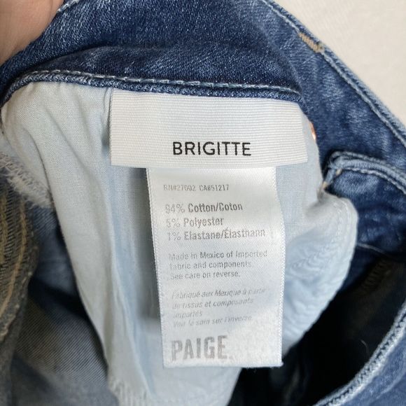 PAIGE Women's Brigitte with Raw Hem Cuff Mid Rise Straight Leg in Antwerp 27 NWT - Picture 11 of 12
